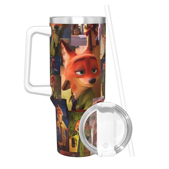 Discover Wild Zootopias Insulated Tumbler with Lid  Vacuum Thermal Mug Outdoor Portable Bottle Cups 40oz