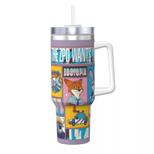 Discover Zootopia 2 Tumbler Cartoon 2025 Cold and Hot Water Bottle Leakproof Stainless Steel Coffee Mug Custom Camping Mugs Cup