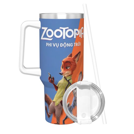 Discover Zootopias 2 Nick Wilde Judy Tumbler Vacuum Insulated  Thermal Cup Stainless Steel Office Home Mug Water Bottle 40oz