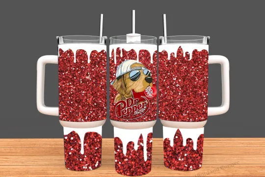 40oz Stainless Steel Tumbler with Handle - Dr. Pepper - Soda Lover's Gift