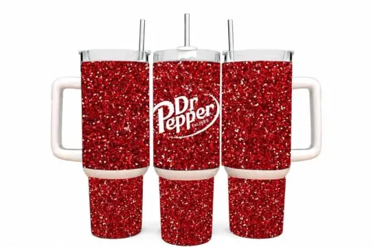 40oz Stainless Steel Tumbler with Handle - Dr. Pepper Lovers Gift
