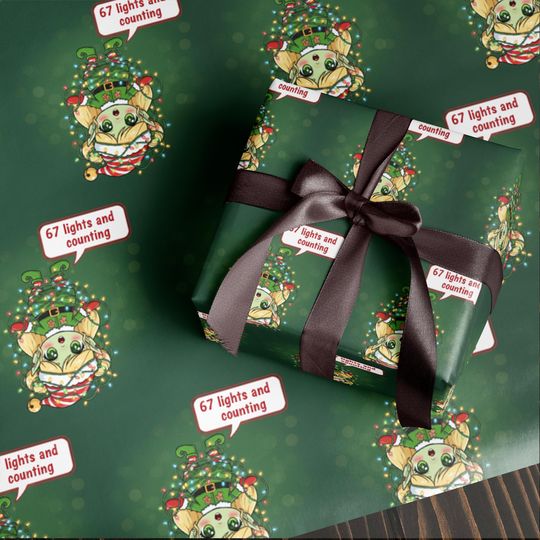 Discover Funny Christmas Wrapping Paper, '67 Lights' Meme Gift Wrap