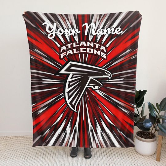 Personalized Atlanta Falcons Fleece Blanket, Atlanta Football Fans Gift