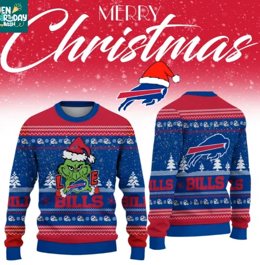 Buffalo Bill funny character Loves football Christmas 2025 Ugly Sweaters