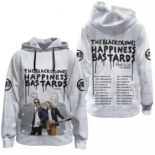 Discover The Black Crowes Happiness Bastards Tour 2024-2025 Hoodie 3D