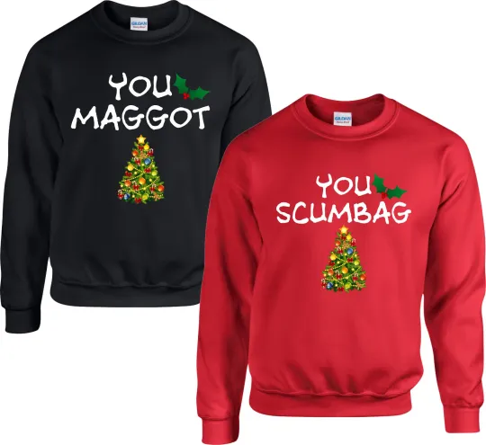Matching Couple Christmas Jumper Set, His and Hers Sweatshirts