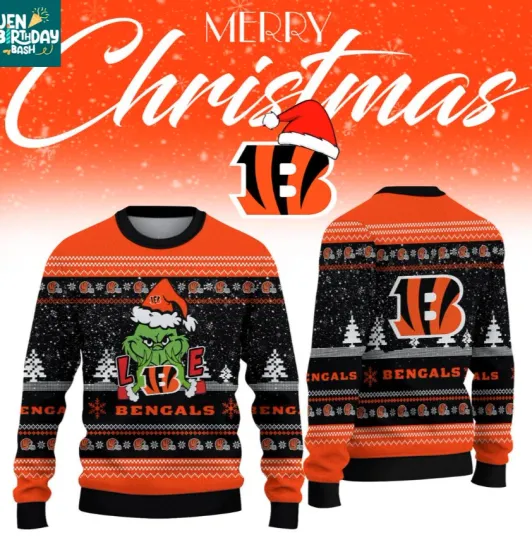 Discover Cincinnati Bengal funny character Loves football Christmas 2025 Ugly Sweaters