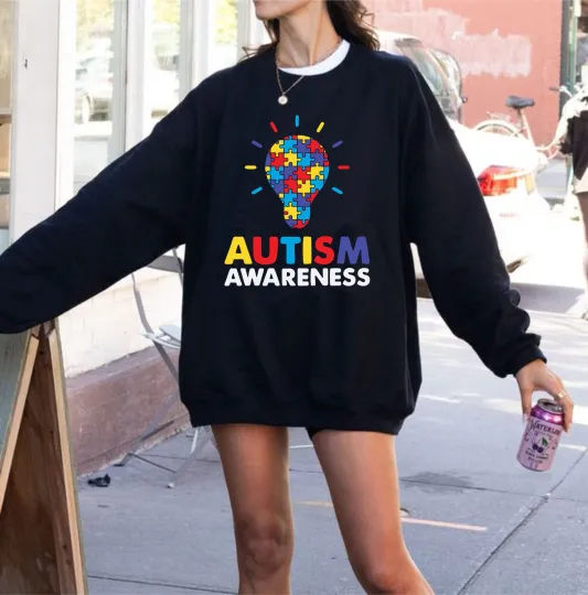 Discover Autism Puzzle Sweatshirt, Autism Awareness Jumper, Autism Month Top