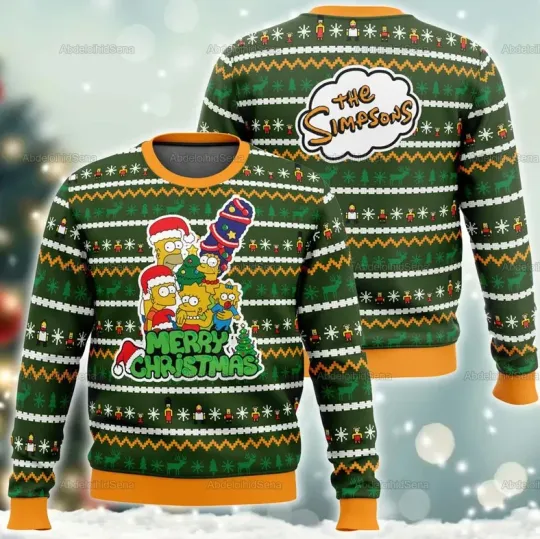 The Simpsons Ugly Sweater, The Simpsons Merry Christmas Sweater