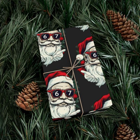 Discover Santa Wrapping Paper - Funny Christmas Gift Wrap for Teenager,  School Teacher or co-worker featuring the 67 Design Trend