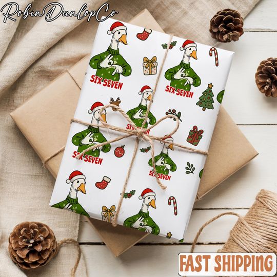 Discover Funny Goose 67 Wrapping Paper,  Kids Funny Wrapping Paper, 67 Meme Christmas Gift Wrap, Unique Gift Wrap, Holiday Gift, Gift for Kids