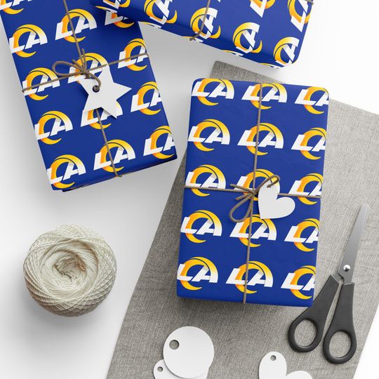 Discover Los Angeles Rams Football Wrapping Paper, Fan Gift Wrap, Game Day Birthday Holiday Sports Wrapping Paper