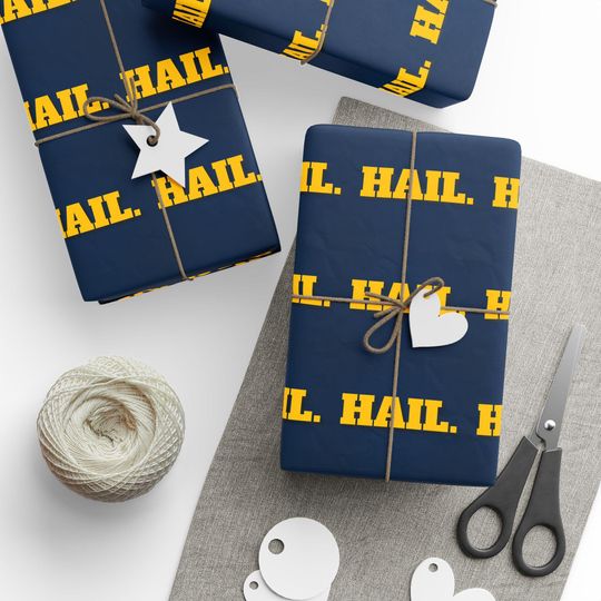 Discover University of Michigan Gift Wrap, College Wrapping Papers, Graduation Party Decor, School Spirit Wrapping Sheets, Sports Fan Accessories