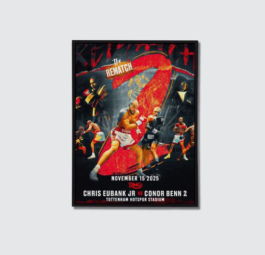 Discover Chris Eubank Jr vs Conor Benn 2 Boxing Rematch Poster London Tottenham Stadium 2026 Wall Art Home Decor