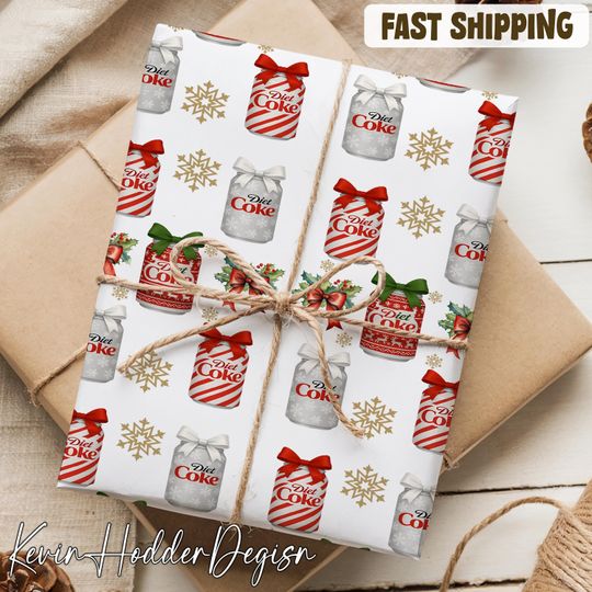 Diet Coke Lover Christmas Wrapping Paper | Diet Coke Gift Wrap | Festive Xmas Wrapping Paper