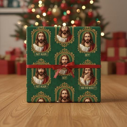 Discover Funny Jesus Meme Christmas Wrapping Paper, Holiday Humor