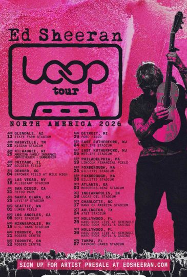Discover Ed Shee Loop Tour 2026 Vertical Poster