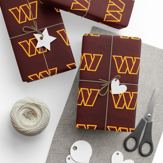 Discover Washington Commanders Wrapping Paper, Fan Gift Wrap, Game Day Birthday Holiday Sports Wrapping Paper