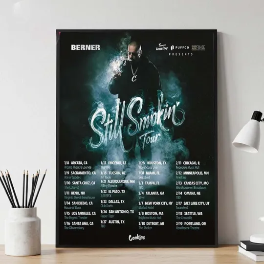 Discover Berner Still Smokin Tour 2026 Poster Vertical Poster