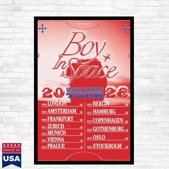 Discover Boy In Space Running on Dreams Tour 2026 Poster