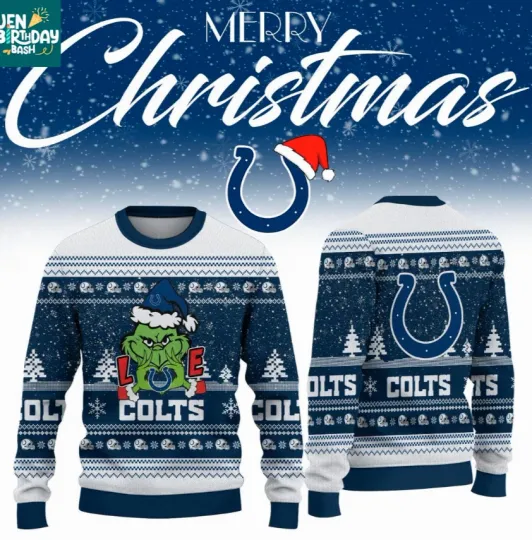 Discover Indianapolis Colt funny character Loves football Christmas 2025 Ugly Sweaters