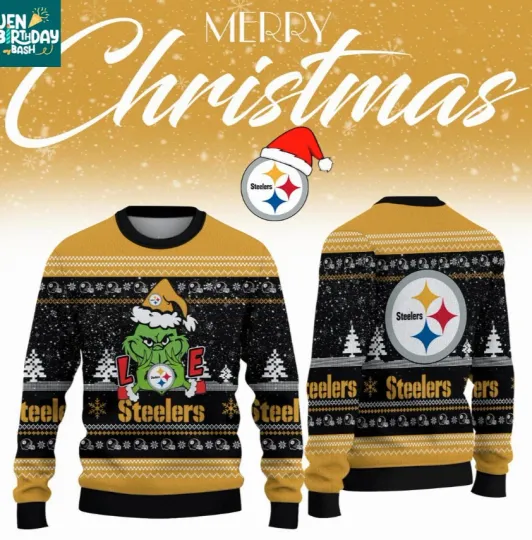 Discover Pittsburgh Steeler funny character Loves football Christmas 2025 Ugly Sweaters