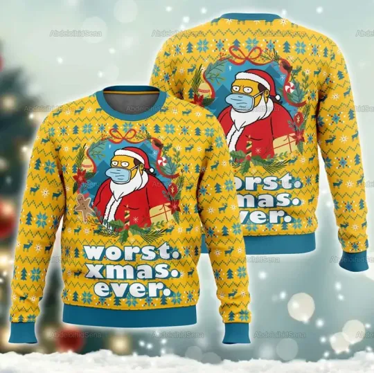 Discover Homer Simpson Ugly Sweater, Worst Xmas Ever Sweater