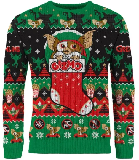 Gremlins Stripes Seasonal Shenanigans Ugly Christmas Sweater
