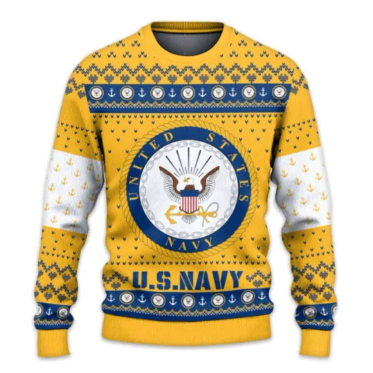 US NAVY 250th Years Of Service Ugly Christmas Sweater