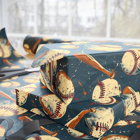 Discover Retro Baseball Wrapping Paper: Vintage Sports Gift Wrap