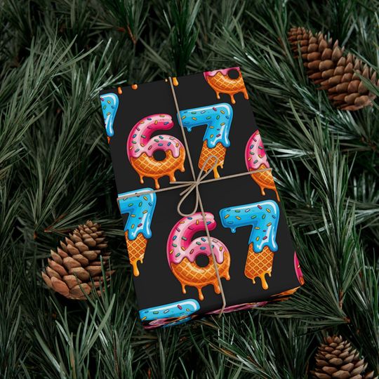 Discover Gift Wrap Paper Six Seven 6 7 Meme S, Viral Internet Meme Humor Kid gift wrapping paper, Funny GenZ gift wrapping paper