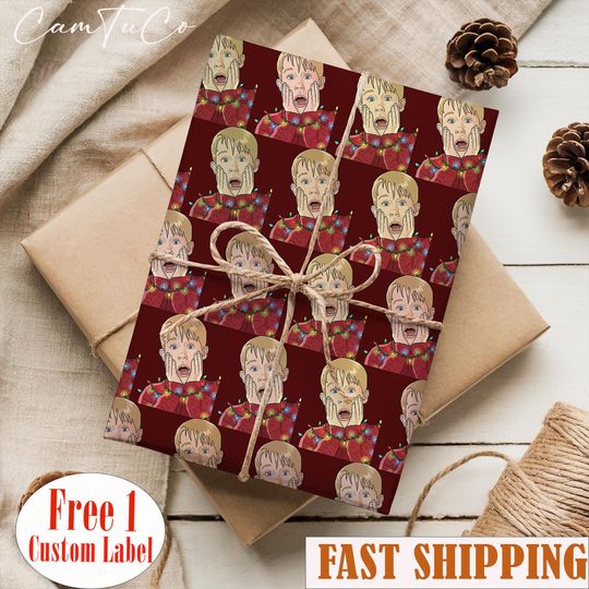Discover Home Alone Christmas Wrapping Paper, Viral Trend Gift Wrap Kids, Home Alone Christmas Wrapping Paper, Kevin Themed Gift Wrap