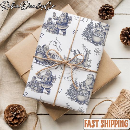 Discover Subtle Fck Trump Chinoiserie Wrapping Paper, Christmas Wrapping, Festive Wrapping Paper, Seasonal Gift Wrap, Six Seven Santa Wrap