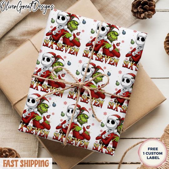 Discover 67 Christmas Wrapping Paper, 67 Meme Christmas Gift Wrap, Kids Funny Wrapping Paper, Unique Gift Wrap, Brain Rot, Gen A Meme, Holiday Gift