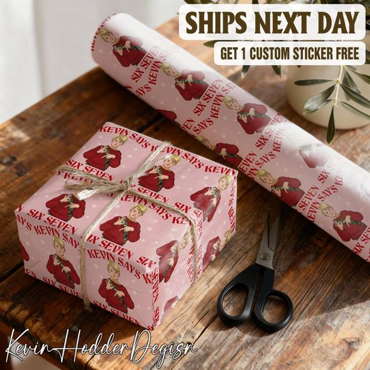 Discover Kevin Says Six Seven Home Alone Christmas Wrapping Paper, Viral Trend Gift Wrap Kids, Meme Christmas Wrapping Paper, Kevin Themed Gift Wrap
