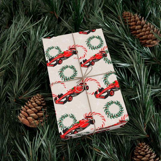 Discover Christmas Formula 1 Wrapping Paper, Holiday Gift Wrap, Festive Formula One Racing Decor, Unique Xmas Gift Wrap, Race Car Lover Present Wrap