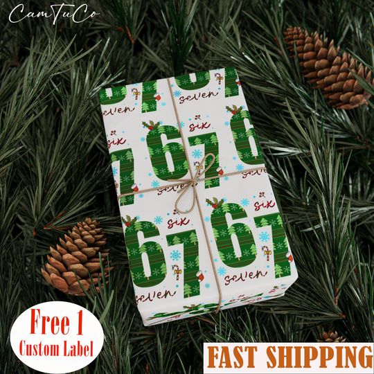 Discover 67 Christmas Wrapping Paper, 67 Meme Christmas Gift Wrap, Kids Funny Wrapping Paper, Unique Gift Wrap, Brain Rot, Gen A Meme, Holiday Gift