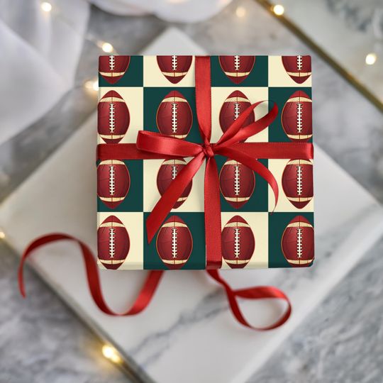 Discover Football Wrapping Paper, Sports Birthday Gift Wrap