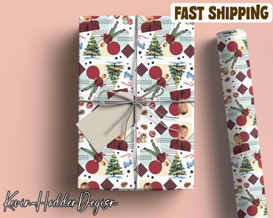 Discover Home Alone Christmas Movie Wrapping Paper, Retro 90s Christmas Movie Gift Wrap Funny Hilarious Xmas Gift Wrap, Unique Holiday Wrapping Paper