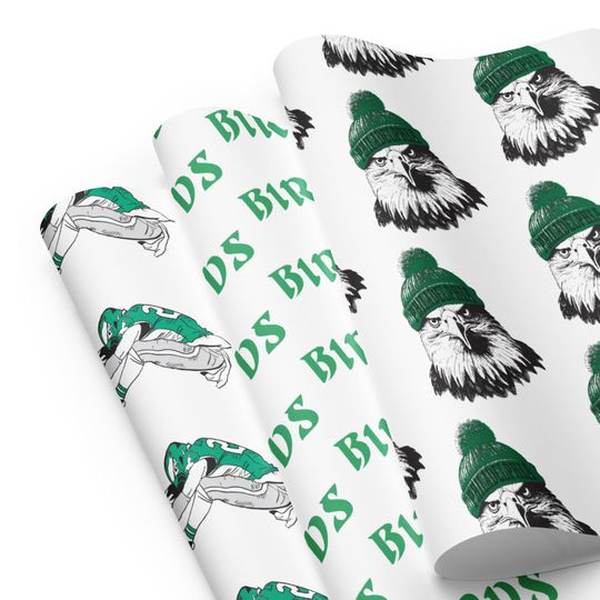 Discover Eagles Wrapping Paper, Philadelphia Football Gift Wrap (Set of 3)