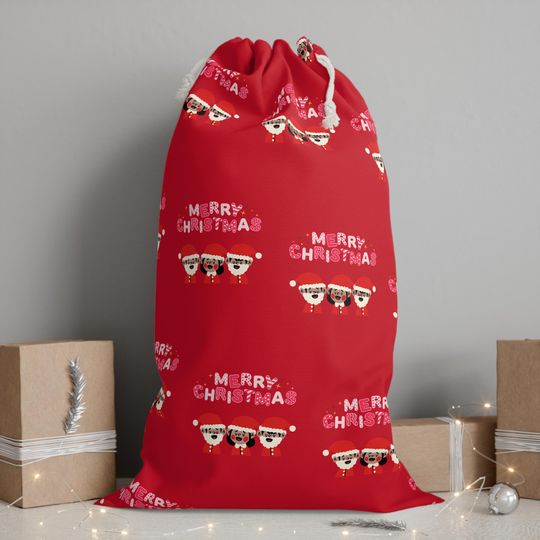 Discover Christmas Sack, Merry Christmas Gift Bag, Holiday Storage, Santa Gift Bag, Festive Holiday Decor