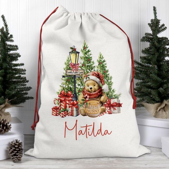 Discover Personalised Santa sack, Santa Sack, Christmas Keepsake, Christmas decor, Christmas bag, Drawstring Bag, Traditional Sack, Christmas Gift