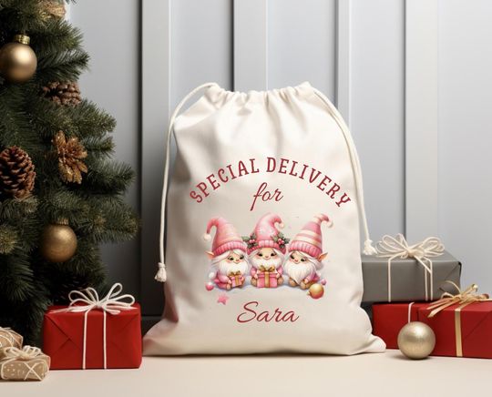 Discover Personalized Christmas Sack: Cotton Toy Sack, Special Delivery