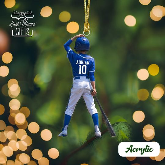 Discover Personalized Name Baseball Christmas Ornament, Acrylic Ornament Gift