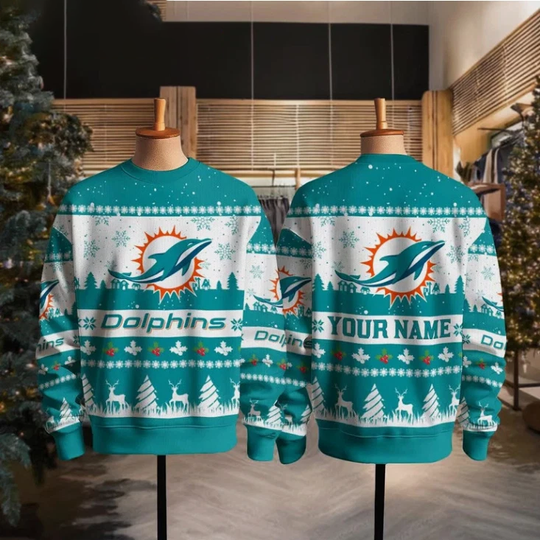 Dolphins Snow Ugly Christmas Sweater Gift For Christmas