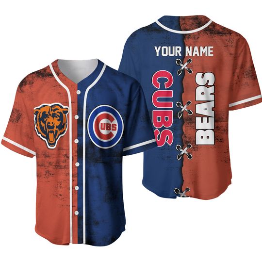 Personalized Chicago Cub And Bear Baseball Jersey