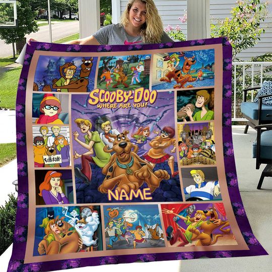 Personalized Scooby-Doo Blanket, Disney Blanket, Custom name Blanket
