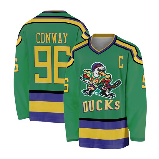 Mighty Ducks D-5 Movie Charlie Conway Green Hockey Jersey