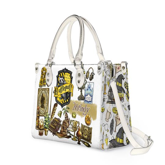 Hufflepuff Harry Potter Leather Handbag, Hogwarts School Bag Gift