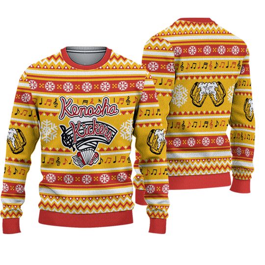 Kenosha Kickers Band Logo Ugly Christmas Sweater